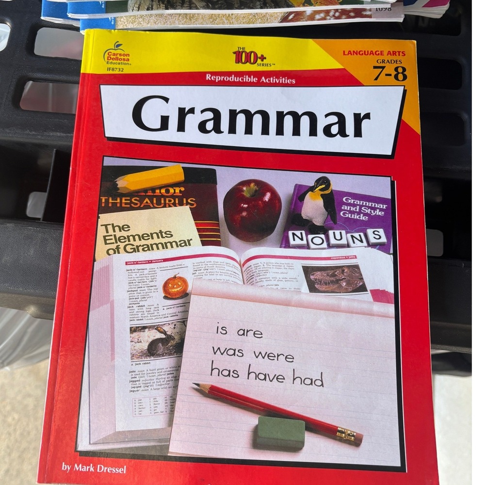 Carson Dellosa Grammar Workbook Grades 7-8 OS Red Reproducible Activities IF8732